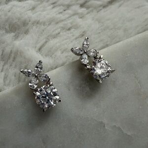 Brand New! Custom Made ✨Lab diamond over 4ct platinum butterfly round earrings